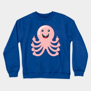 Octopus. Middle finger tentacles Crewneck Sweatshirt